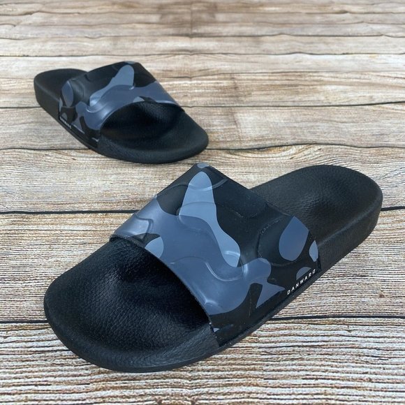 DANWARD Designer Camouflage Slide Sandals Men Size 8 Black Slip On Sandals - NEW main image 7